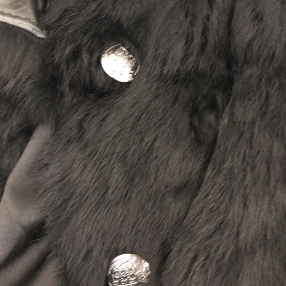 Black Fur vest with leather/studded collar - Picture 4 of 13